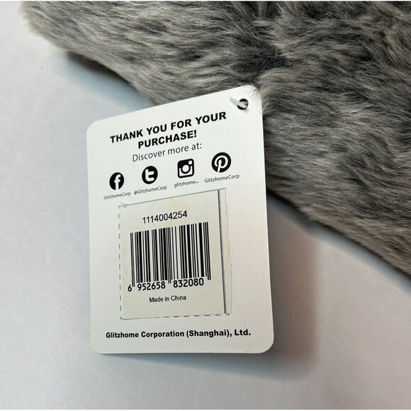 Glitzhome 17” Large Gray Soft Faux Fur Holiday Christmas Table Tree Decor New! - Picture 7 of 7